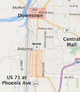 Map of Fort Smith, AR hotels