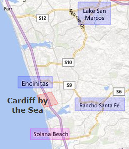 Map of North San Diego, CA hotels