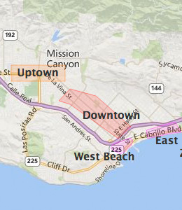 Map of Santa Barbara, CA hotels