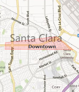 Map of Santa Clara, CA hotels