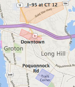 Map of Groton, CT hotels