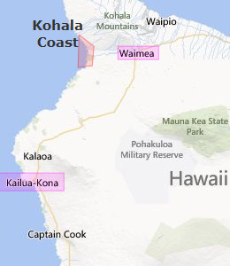 Map of Hawaii, HI hotels