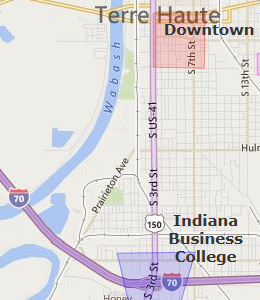 Map of Terre Haute, IN hotels