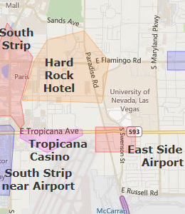 Map of Las Vegas Airport, NV hotels