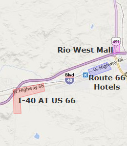 Map of Gallup, NM hotels