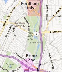 Map of Bronx, NY hotels