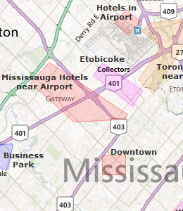 Map of Mississauga, ON hotels