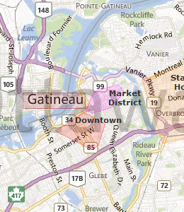 Map of Ottawa, ON hotels