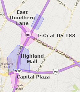 Map of North Austin, TX hotels