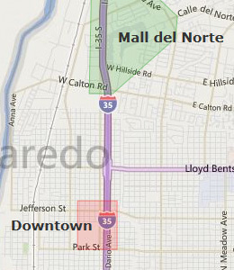 Map of Laredo, TX hotels