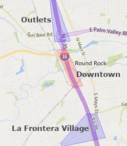 Map of Round Rock, TX hotels