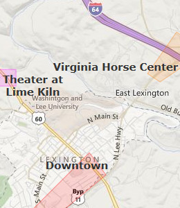 Map of Lexington, VA hotels
