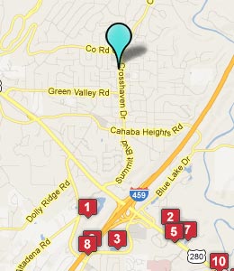 Map of Cahaba Heights, AL hotels