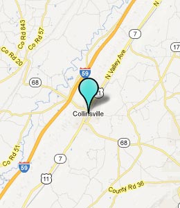 Map of Collinsville, AL hotels