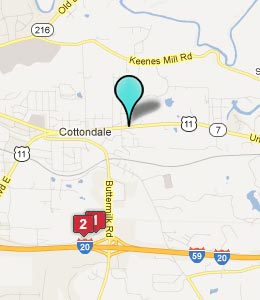 Map of Cottondale, AL hotels
