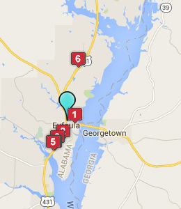 Map of Eufaula, AL hotels
