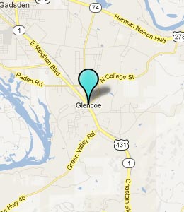 Map of Glencoe, AL hotels