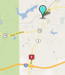Map of Heflin, AL hotels