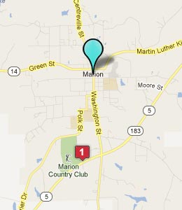 Map of Marion, AL hotels