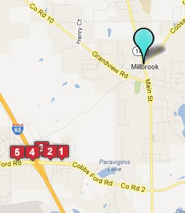 Map of Millbrook, AL hotels