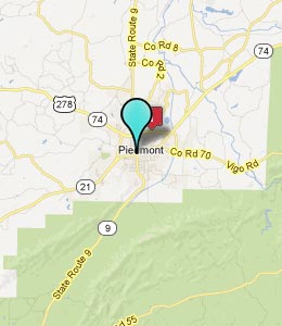Map of Piedmont, AL hotels