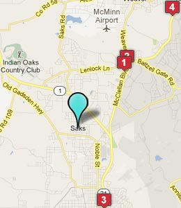 Map of Saks, AL hotels
