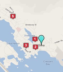 Map of Sitka, AK hotels