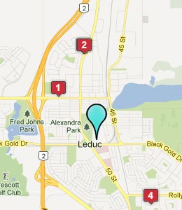 Map of Leduc, AB hotels