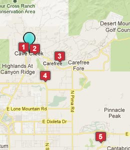 Map of Cave Creek, AZ hotels