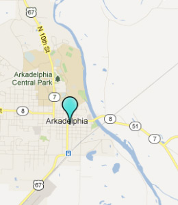 Map of Arkadelphia, AR hotels