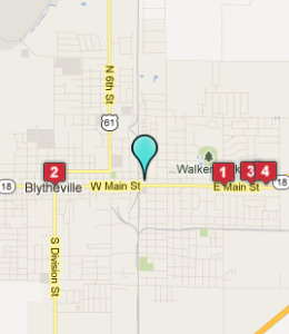 Map of Blytheville, AR hotels
