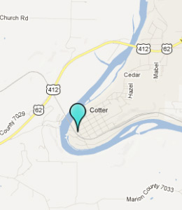 Map of Cotter, AR hotels