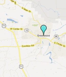 Map of Greenwood, AR hotels