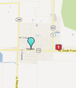 Map of Hazen, AR hotels