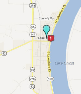 Map of Lake Village, AR hotels