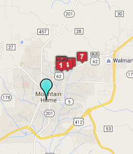 Map of Mountain Home, AR hotels