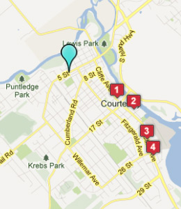 Map of Courtenay, IN hotels