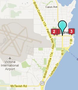 Map of Sidney, BC hotels
