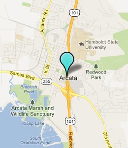 Map of Arcata, CA hotels