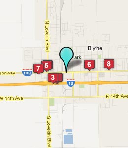 Map of Blythe, CA hotels