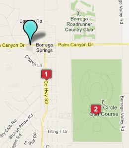 Map of Borrego Springs, CA hotels