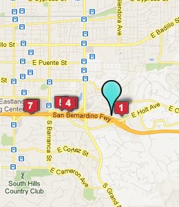 Map of Covina, CA hotels