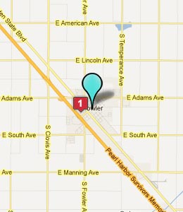 Map of Fowler, CA hotels