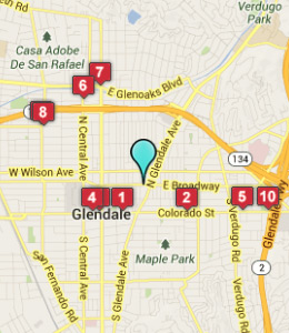 Map of Glendale, IN hotels