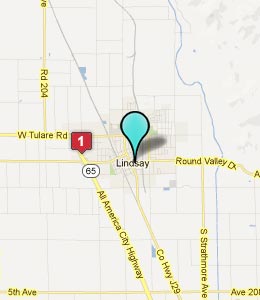 Map of Lindsay, CA hotels
