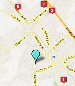 Map of Morgan Hill, CA hotels