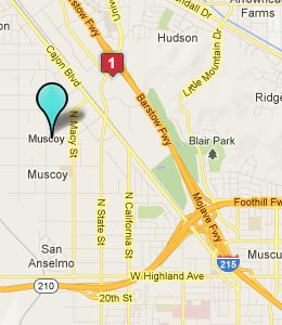 Map of Muscoy, CA hotels