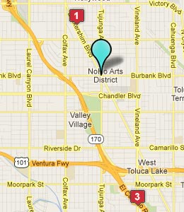 Map of North Hollywood, CA hotels
