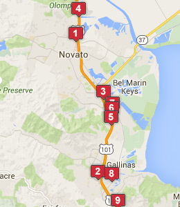 Map of Olema, CA hotels