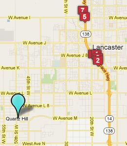 Map of Quartz Hill, CA hotels